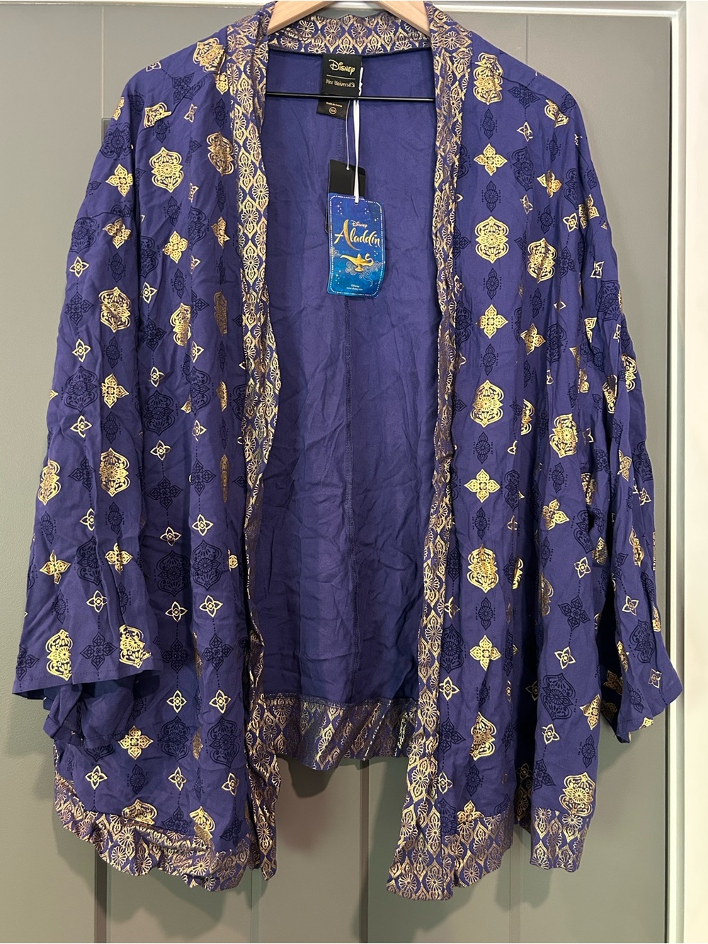 Torrid Disney Aladdin Purple & Gold Kimono Jacket